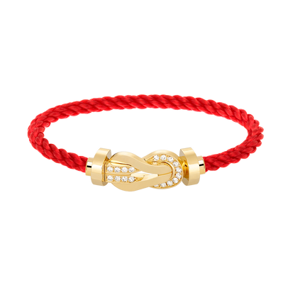 [⭐Aura]CHANCE LARGE 8 FIGURE BUCKLE HALF DIAMOND BRACELET GOLD