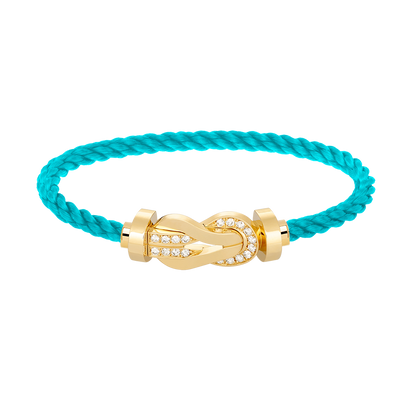 [⭐Aura]CHANCE LARGE 8 FIGURE BUCKLE HALF DIAMOND BRACELET GOLD