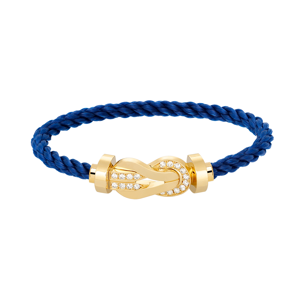 [⭐Aura]CHANCE LARGE 8 FIGURE BUCKLE HALF DIAMOND BRACELET GOLD
