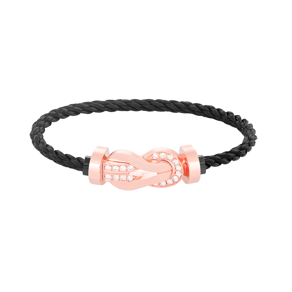[⭐Aura]CHANCE LARGE 8 FIGURE BUCKLE HALF DIAMOND BRACELET ROSE GOLD