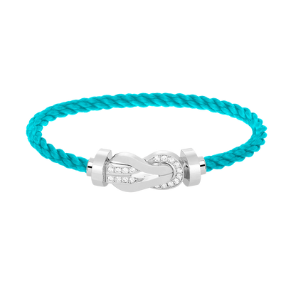 [⭐Aura]CHANCE LARGE 8 FIGURE BUCKLE HALF DIAMOND BRACELET SILVER