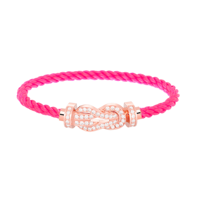 [⭐Aura]CHANCE LARGE 8 FIGURE BUCKLE FULL DIAMOND BRACELET ROSE GOLD