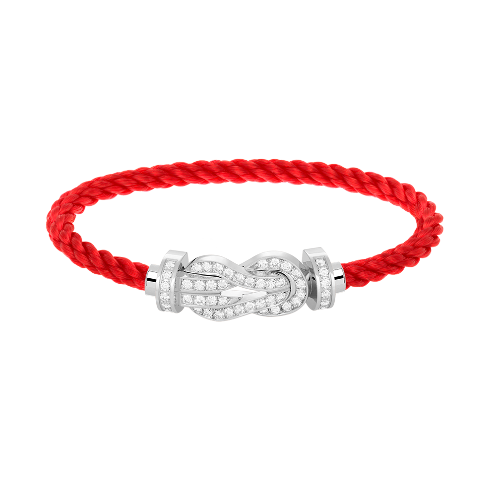 [⭐Aura]CHANCE LARGE 8 FIGURE BUCKLE FULL DIAMOND BRACELET SILVER