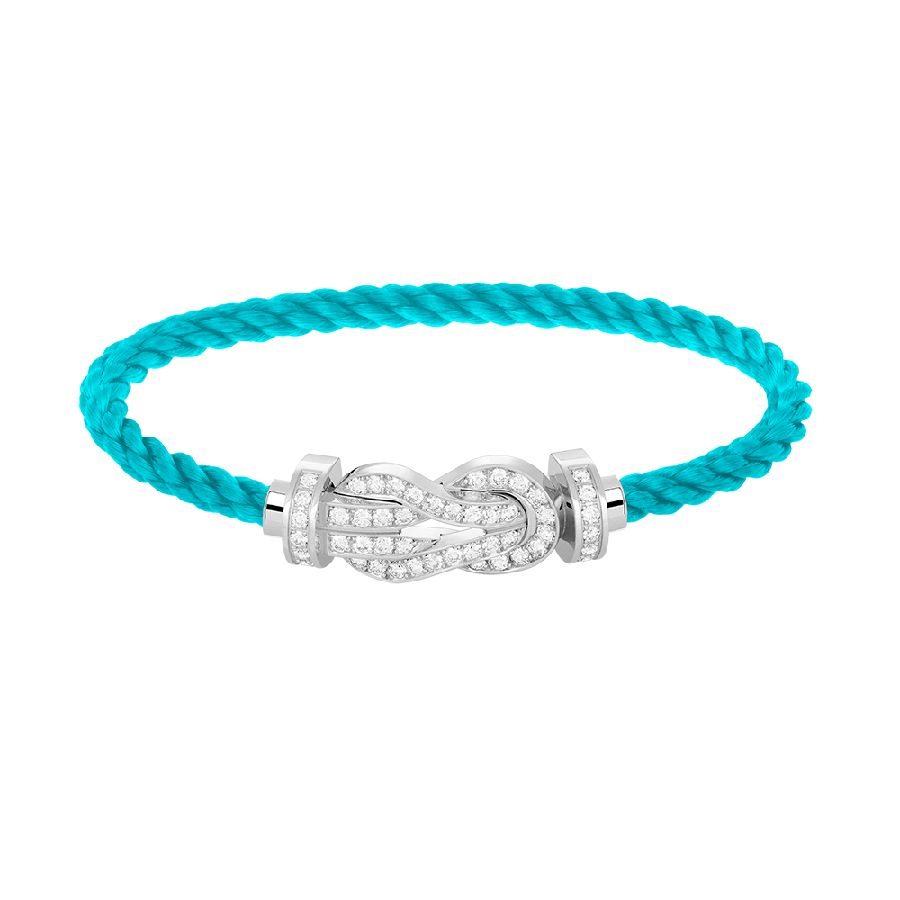 [⭐Aura]CHANCE LARGE 8 FIGURE BUCKLE FULL DIAMOND BRACELET SILVER