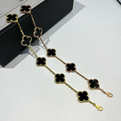 [⭐Aura] CLOVER 5 MOTIF ONYXS BRACELET COLLECTION