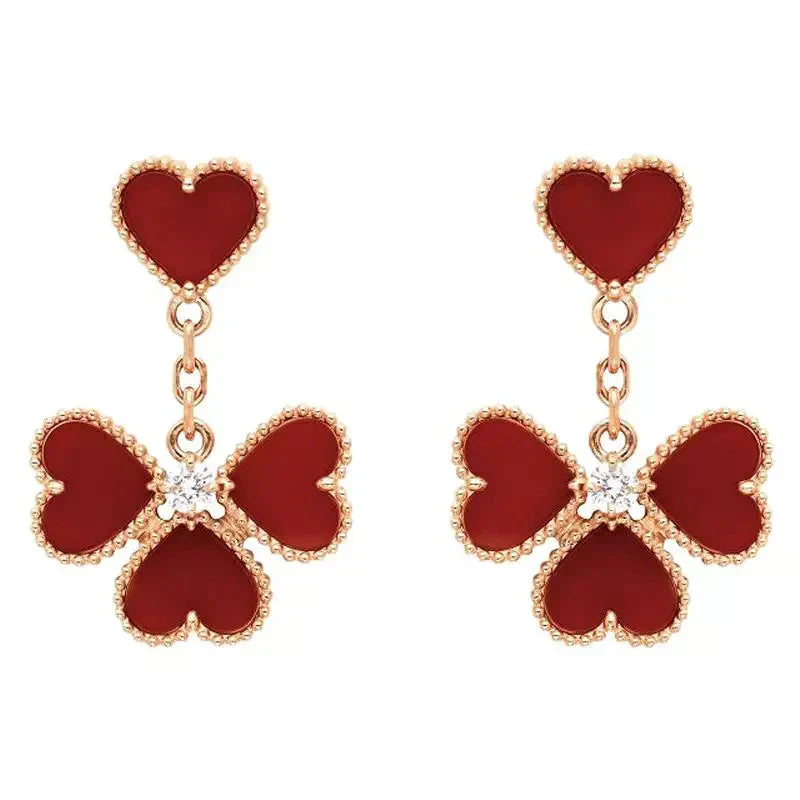[⭐Aura]SWEET CLOVER CARNELIAN EARRINGS