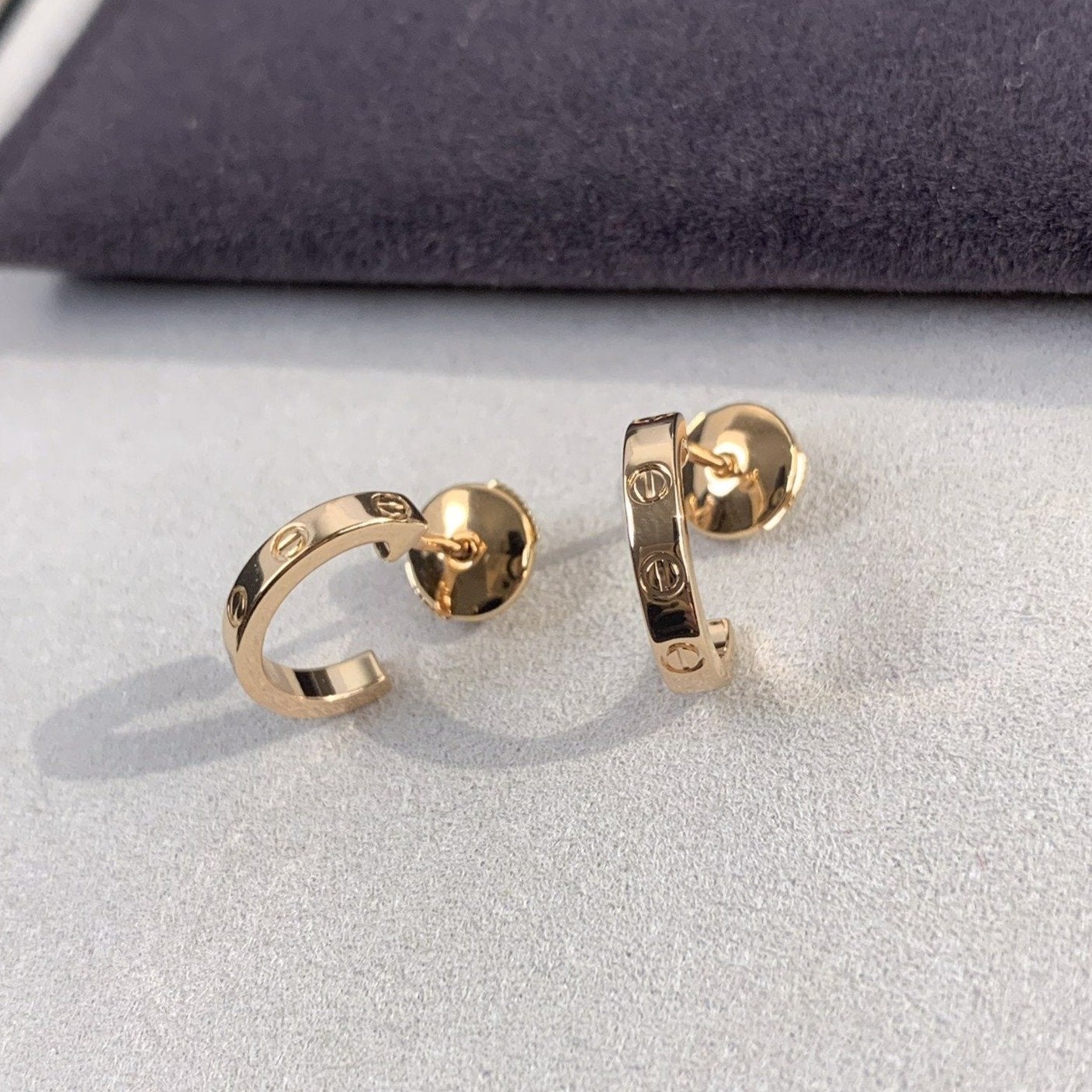 [⭐Aura]LOVE EARRINGS 2.65MM PINK GOLD