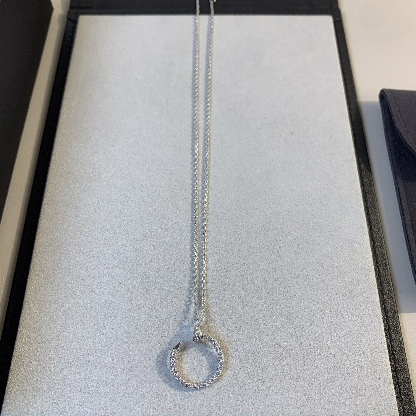 [⭐Aura]JUSTE NECKLACE SILVER DIAMONDS