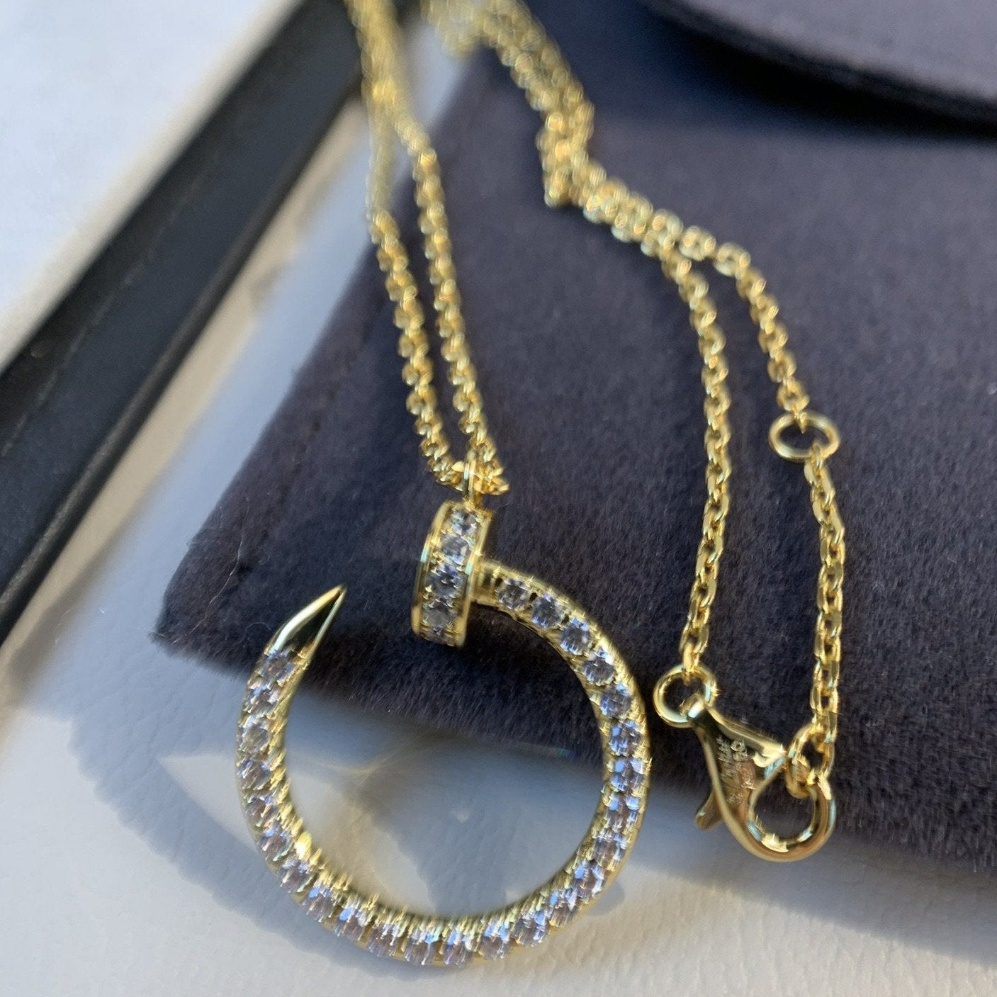 [⭐Aura]JUSTE NECKLACE GOLD DIAMONDS
