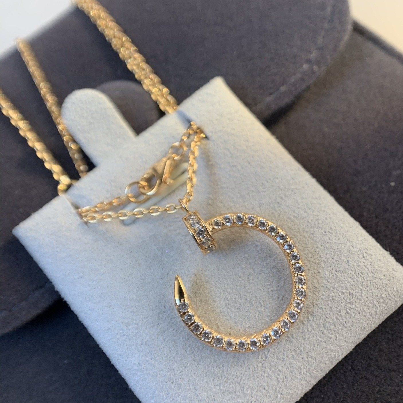 [⭐Aura]JUSTE NECKLACE PINK GOLD DIAMONDS