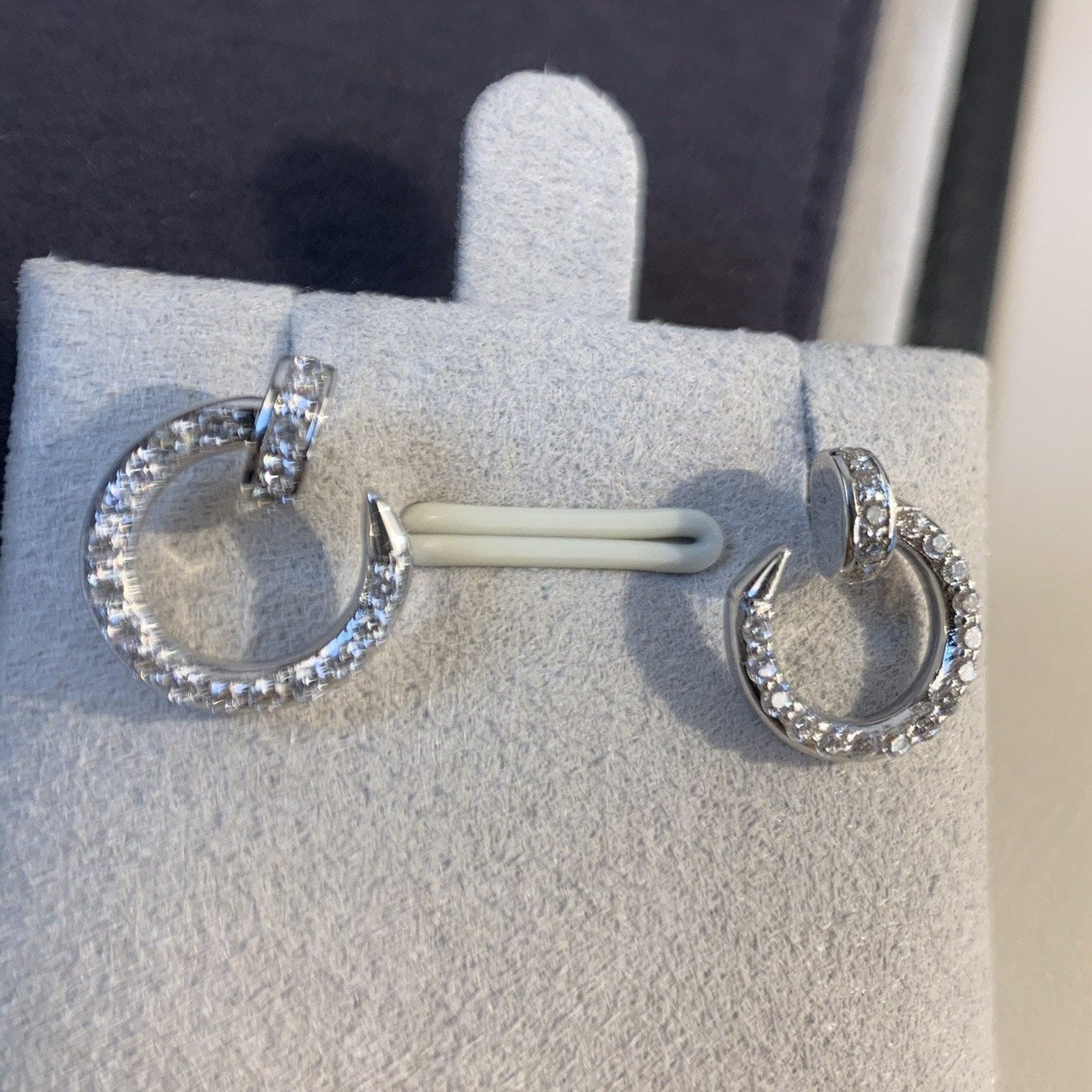 [⭐Aura]JUSTE EARRINGS SILVER DIAMONDS
