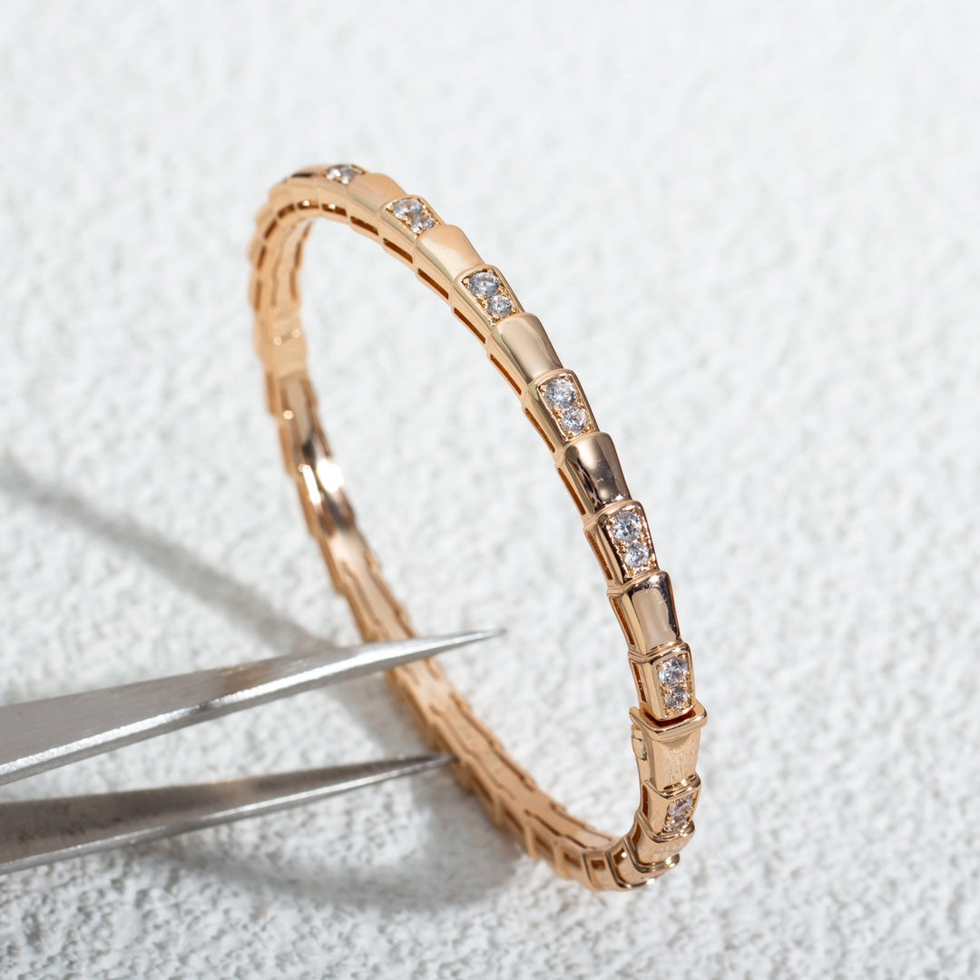[⭐Aura]SERPENTI SMALL BRACELET PINK GOLD DIAMOND