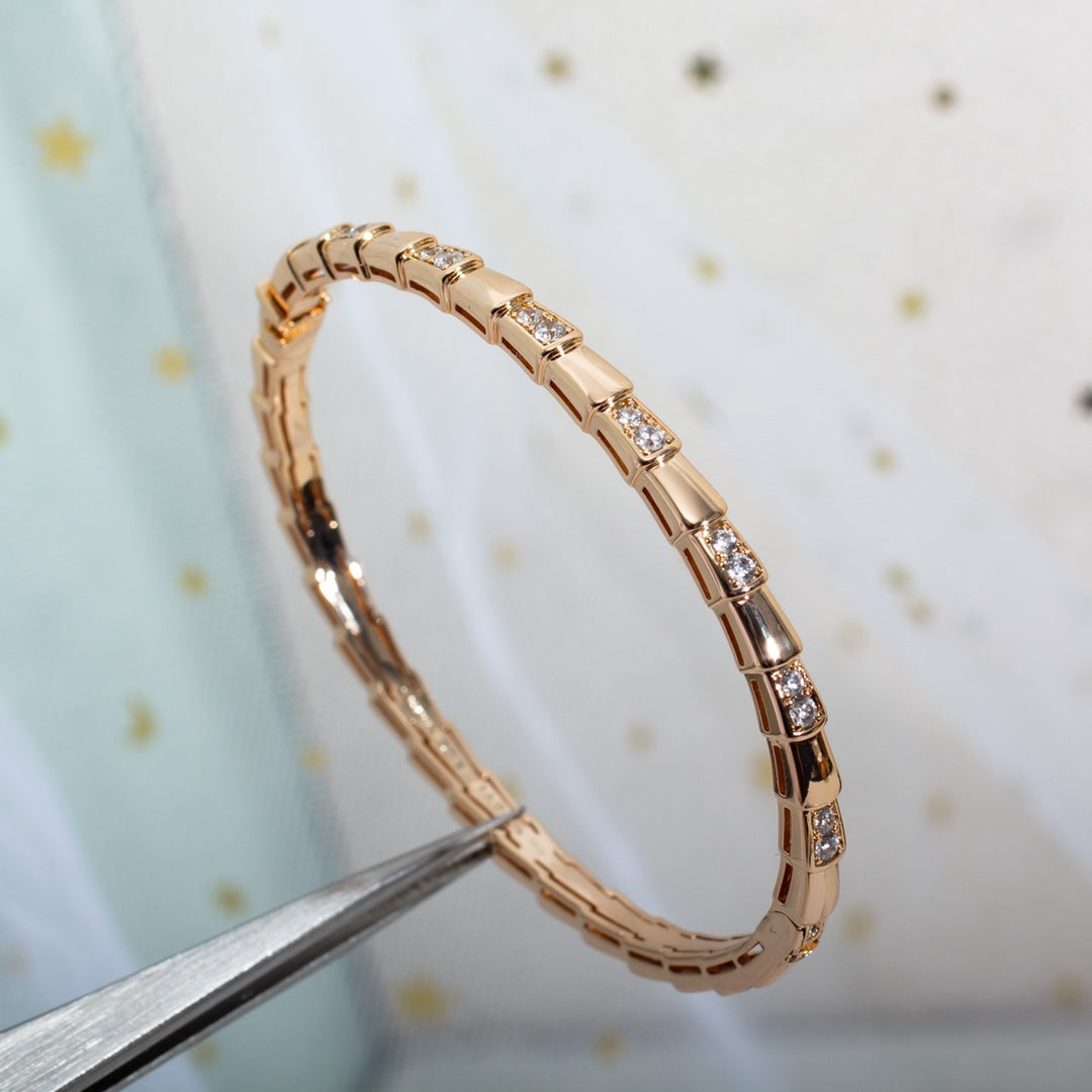 [⭐Aura]SERPENTI SMALL BRACELET PINK GOLD DIAMOND