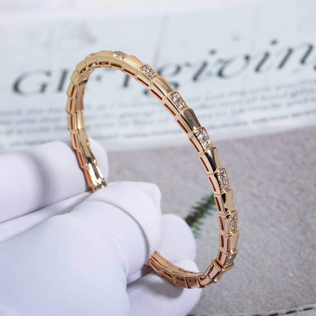 [⭐Aura]SERPENTI SMALL BRACELET PINK GOLD DIAMOND
