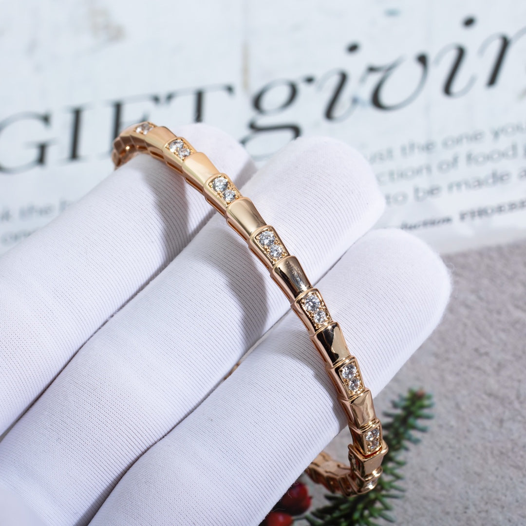 [⭐Aura]SERPENTI BRACELET PINK GOLD DIAMOND