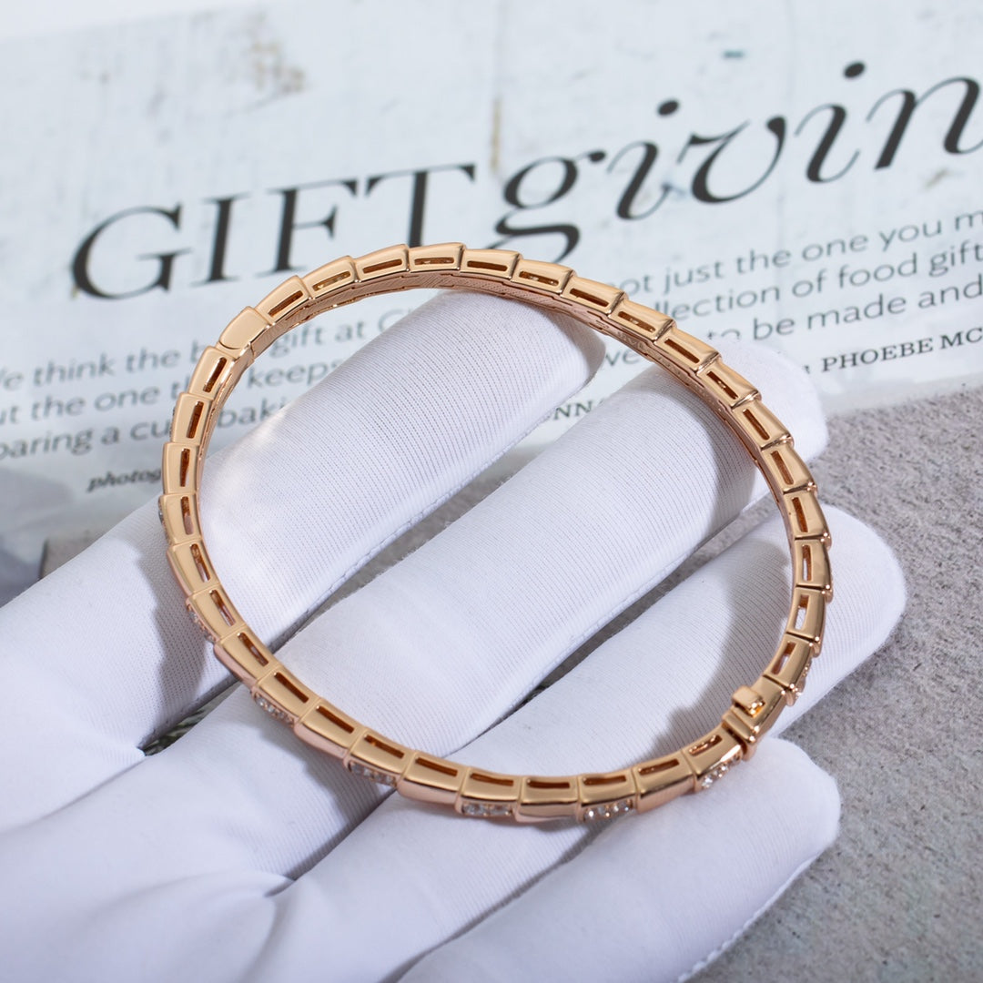 [⭐Aura]SERPENTI SMALL BRACELET PINK GOLD DIAMOND