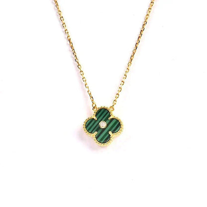 [⭐Aura]CLOVER 15MM DIAMOND TURQUOISE NECKLACE