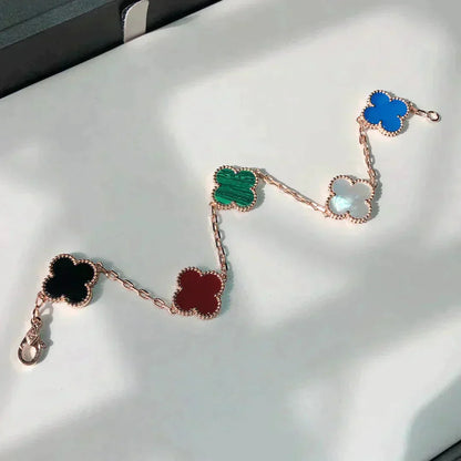 [⭐Aura]CLOVER 5 MOTIFS MULTICOLOR BRACELET