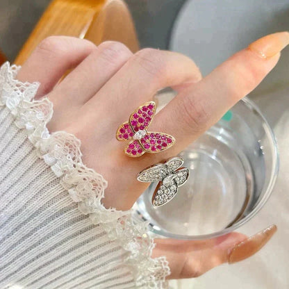 [⭐Aura]TWIN BUTTERFLY DIAMOND RING