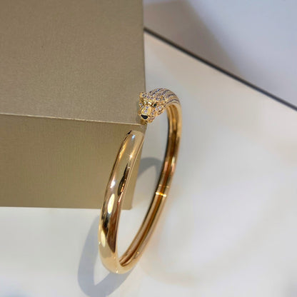 [⭐Aura]PANTHERE GOLD DIAMOND OPEN BRACELET