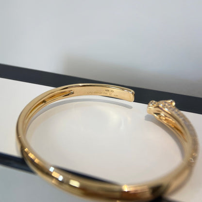 [⭐Aura]PANTHERE GOLD DIAMOND OPEN BRACELET