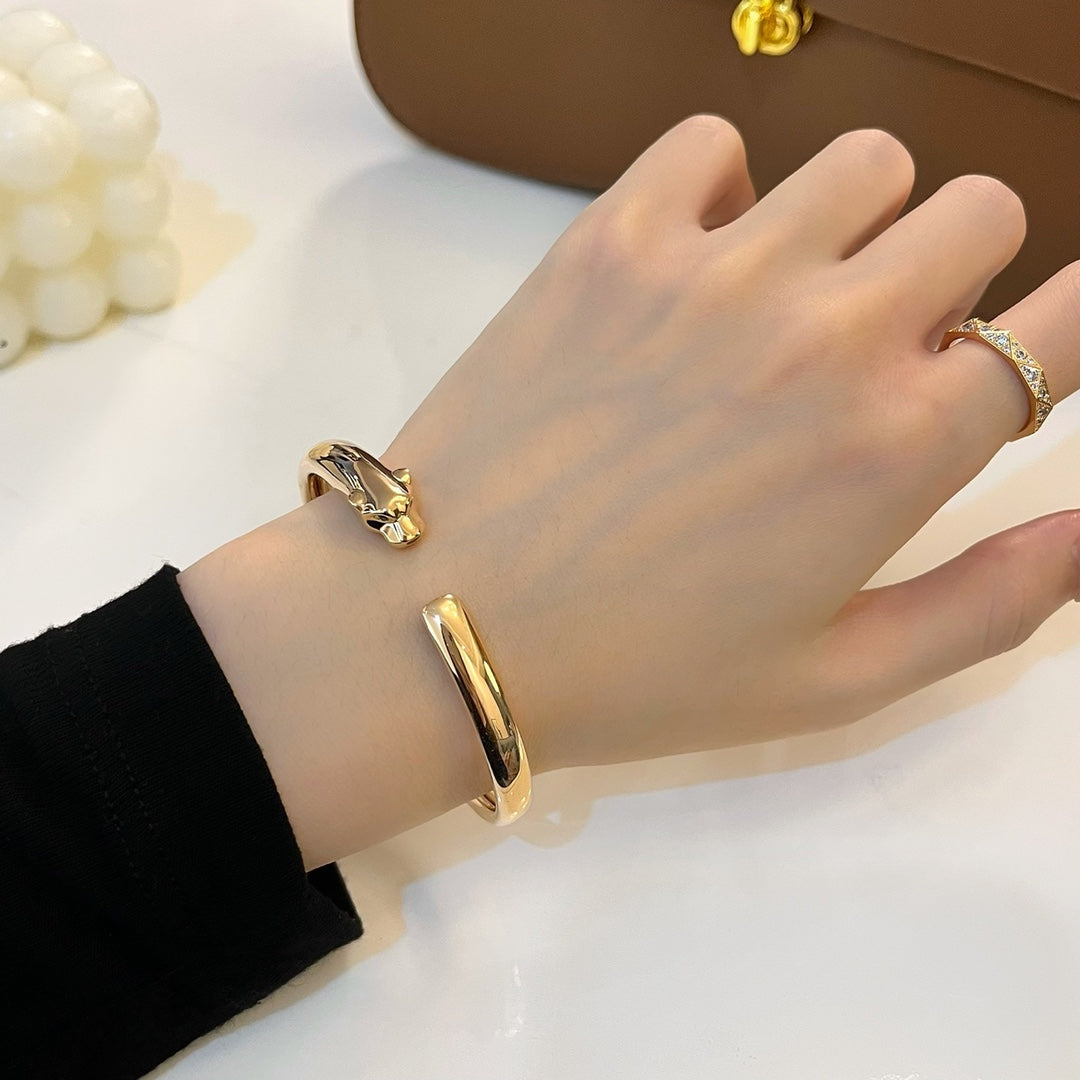 [⭐Aura]PANTHERE GOLD OPEN BRACELET