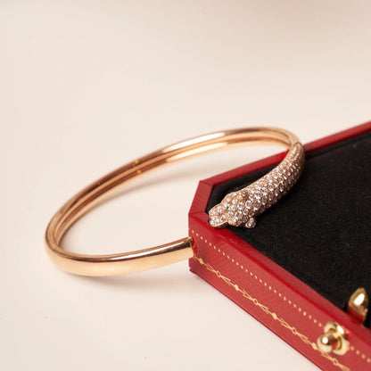 [⭐Aura]PANTHERE ROSE GOLD DIAMOND OPEN BRACELET