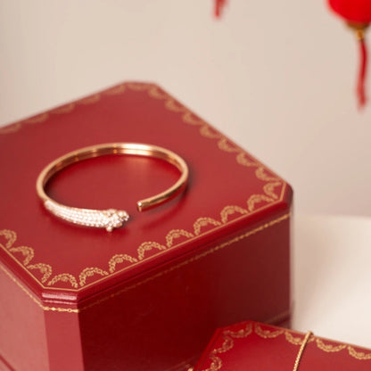 [⭐Aura]PANTHERE ROSE GOLD DIAMOND OPEN BRACELET