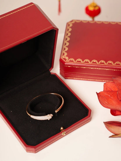 [⭐Aura]PANTHERE ROSE GOLD DIAMOND OPEN BRACELET