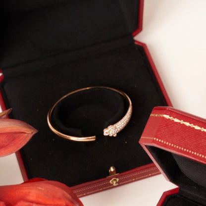 [⭐Aura]PANTHERE ROSE GOLD DIAMOND OPEN BRACELET