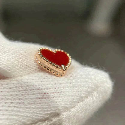 [⭐Aura]HEART CARNELIAN STUD EARRINGS