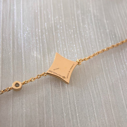 [⭐Aura]COLOR STAR CARNELIAN PINK GOLD DIAMOND BRACELET
