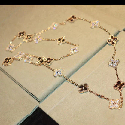 [⭐Aura]CLOVER 20 MOTIFS LASER DIAMOND NECKLACE