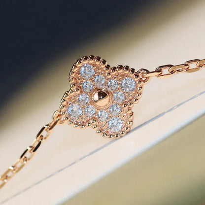 [⭐Aura]CLOVER 20 MOTIFS DARK MOP DIAMOND  NECKLACE
