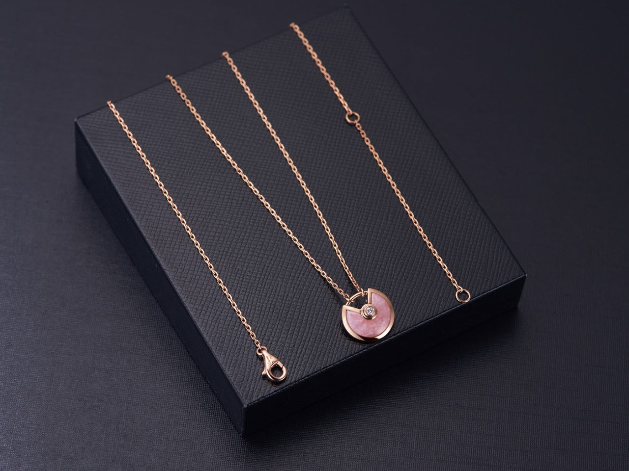 [⭐Aura]AMULETTE ROSE GOLD PINK MOP NECKLACE