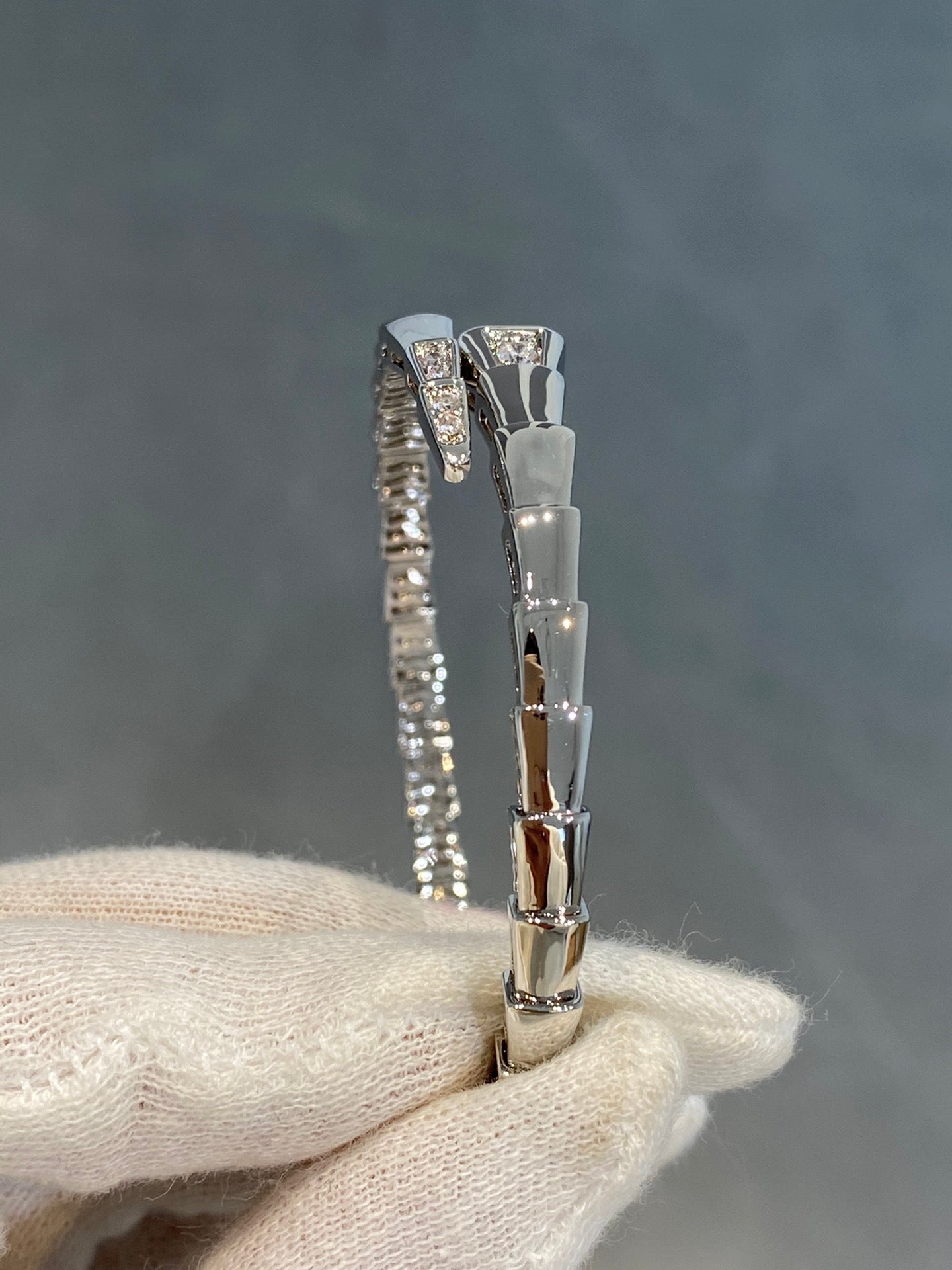 [⭐Aura]SERPENTI BRACELET DIAMONDS SILVER