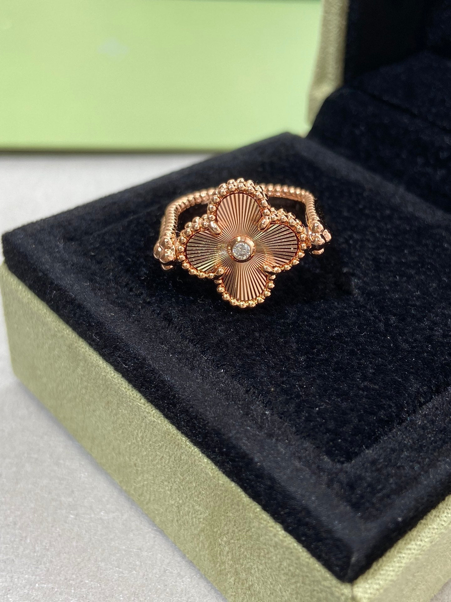 [⭐Aura]CLOVER RIVERSIBLE ROSE GOLD RING