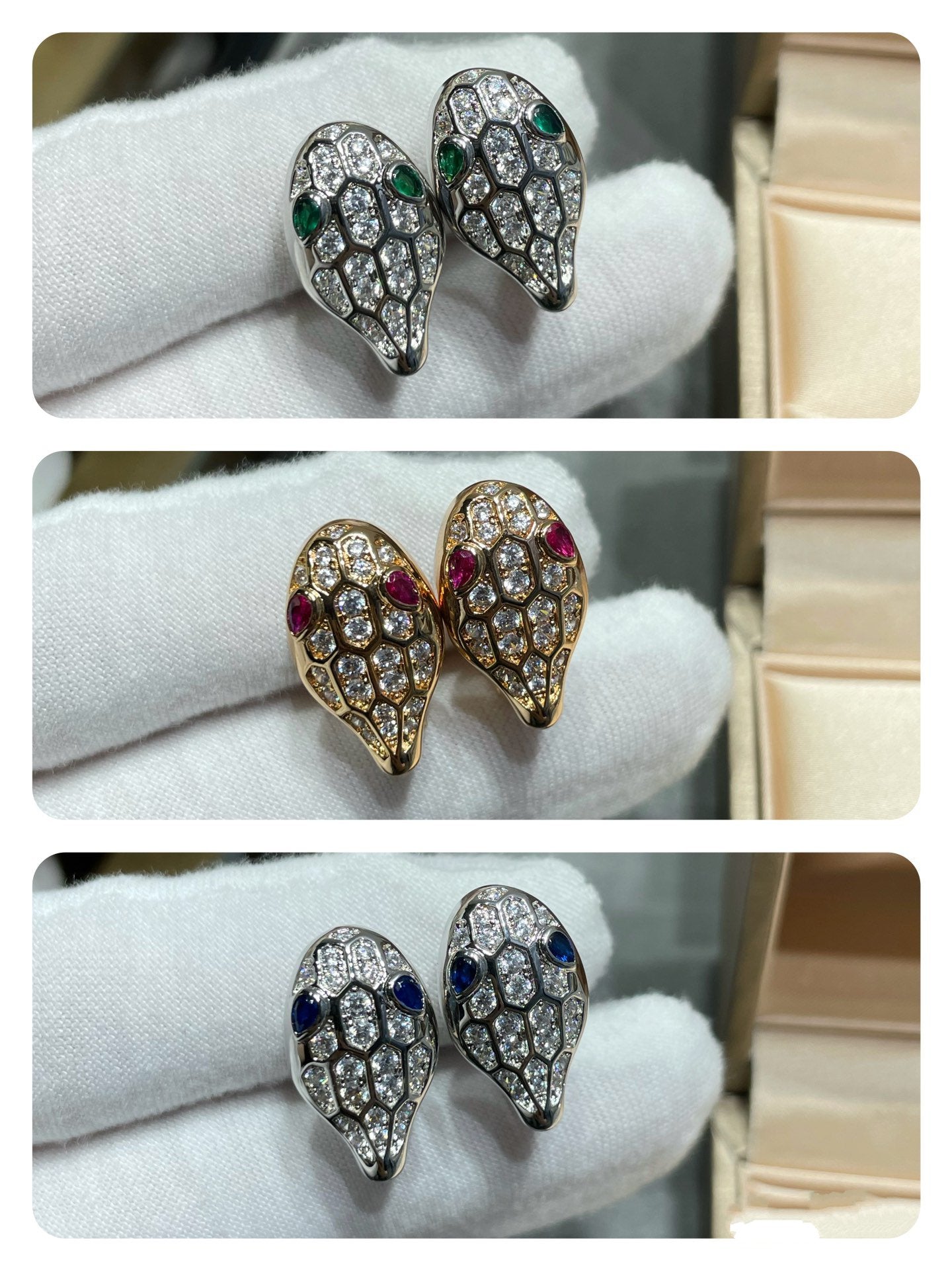 [⭐Aura]SERPENT DIAMOND STUD EARRINGS