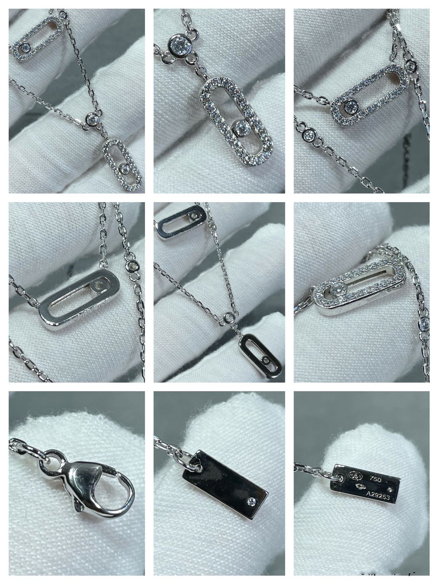 [⭐Aura]MOVE 2 ROW DIAMOND NECKLACE
