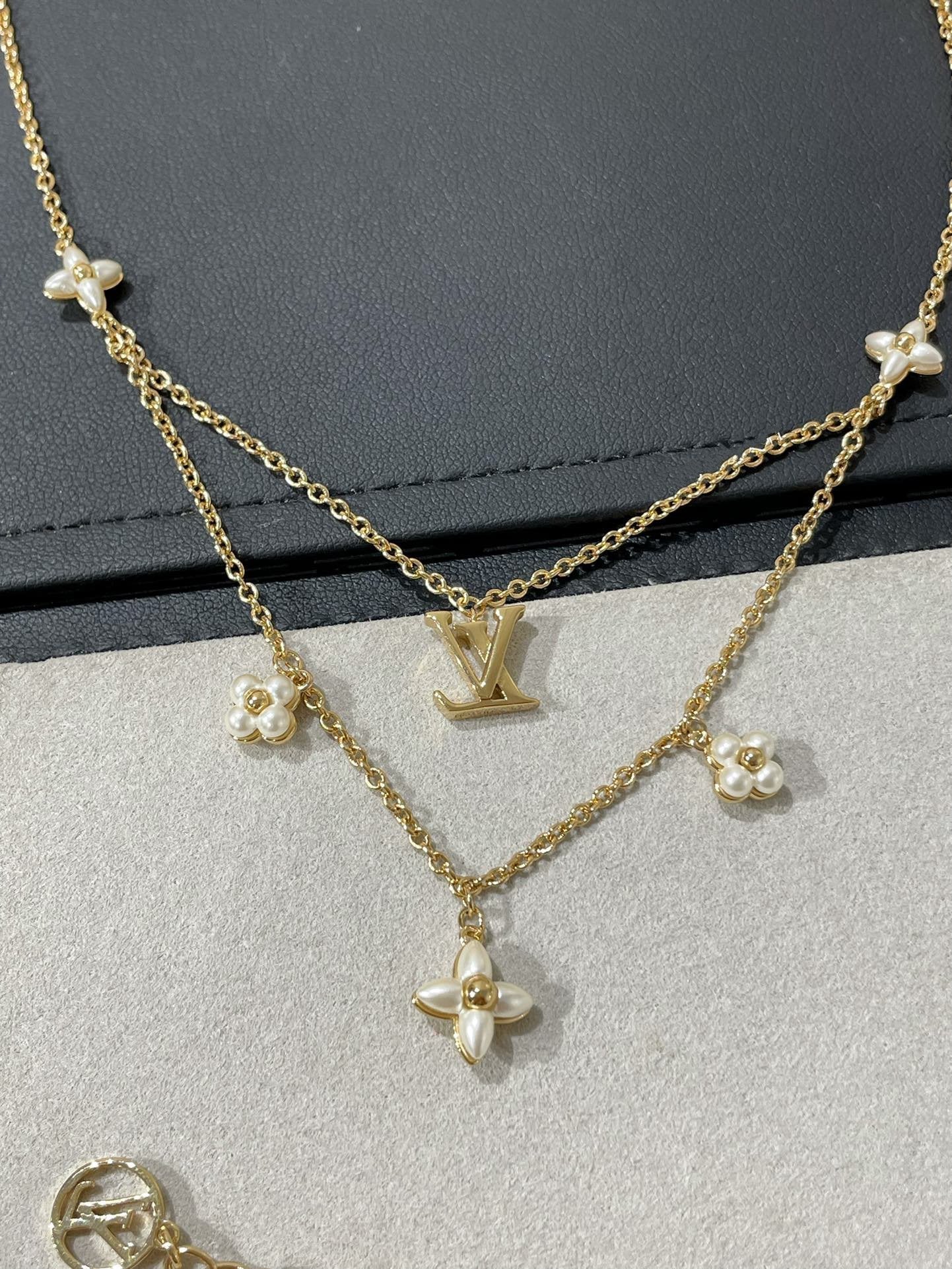 [⭐Aura]FLOWERGRAM GOLD MOP DOUBLE ROW NECKLACE