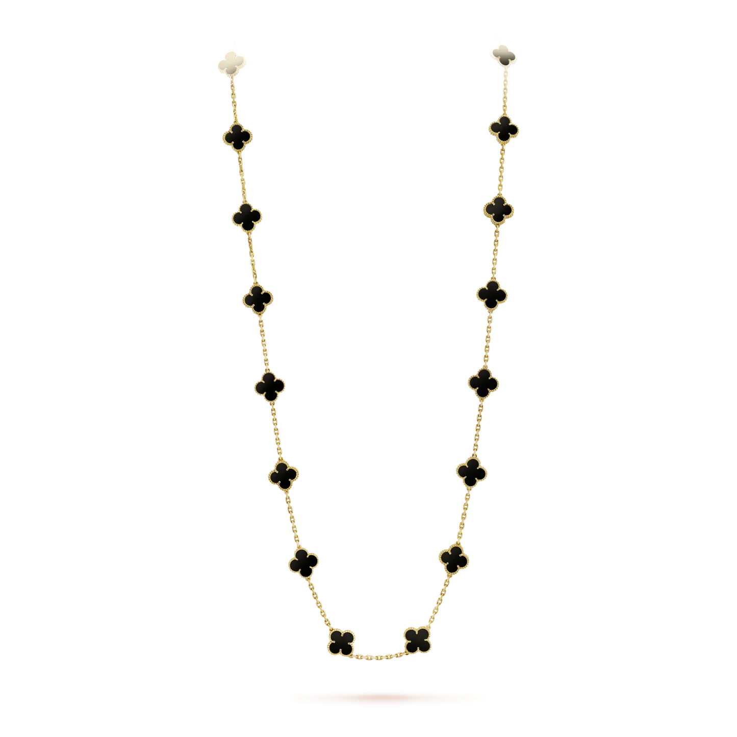 [⭐Aura]CLOVER 20 MOTIFS ONYX NECKLACE