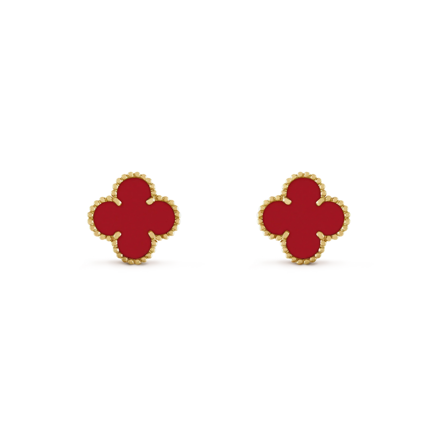 [⭐Aura]CLOVER MINI 9.5MM CARNELIAN EARRINGS