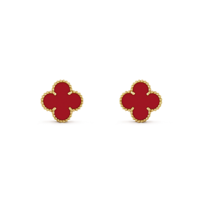 [⭐Aura]CLOVER MINI 9.5MM CARNELIAN EARRINGS