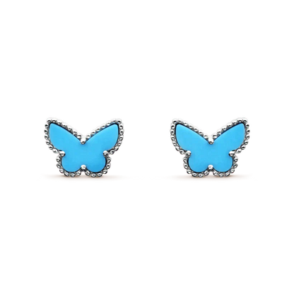 [⭐Aura]BUTTERFLY TURQUOISE EARRINGS SILVER