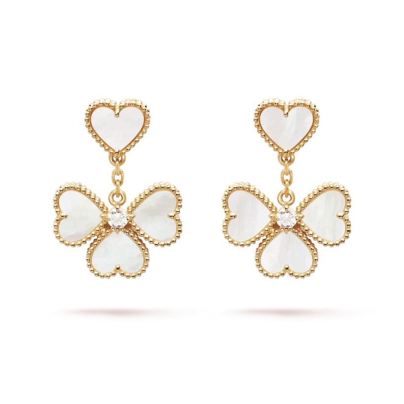 [⭐Aura]CLOVER SWEET WHITE MOP EARRINGS