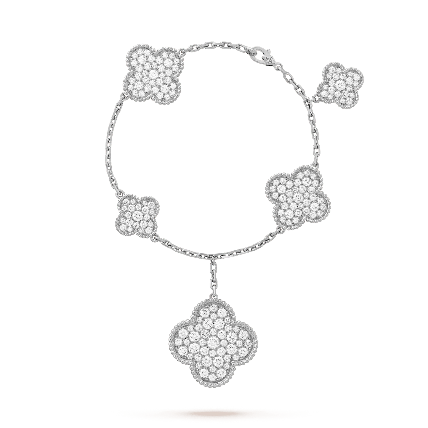 [⭐Aura]CLOVER 6 MOTIFS SILVER DIAMOND BRACELET