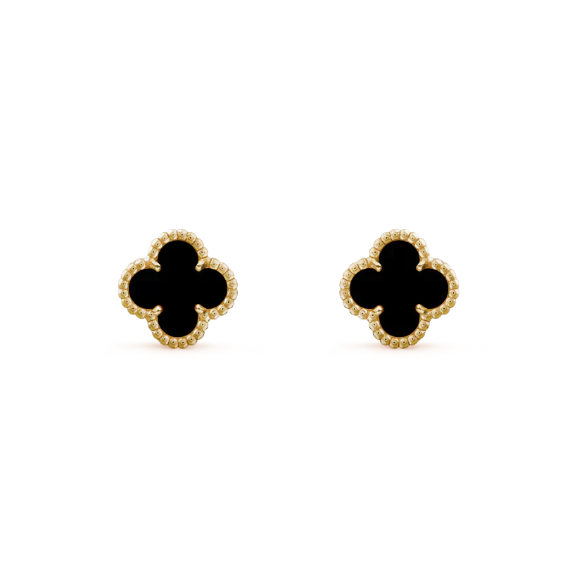 [⭐Aura]CLOVER MINI 9.5MM BLACK MOP EARRINGS