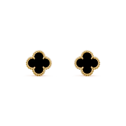 [⭐Aura]CLOVER MINI 9.5MM BLACK MOP EARRINGS