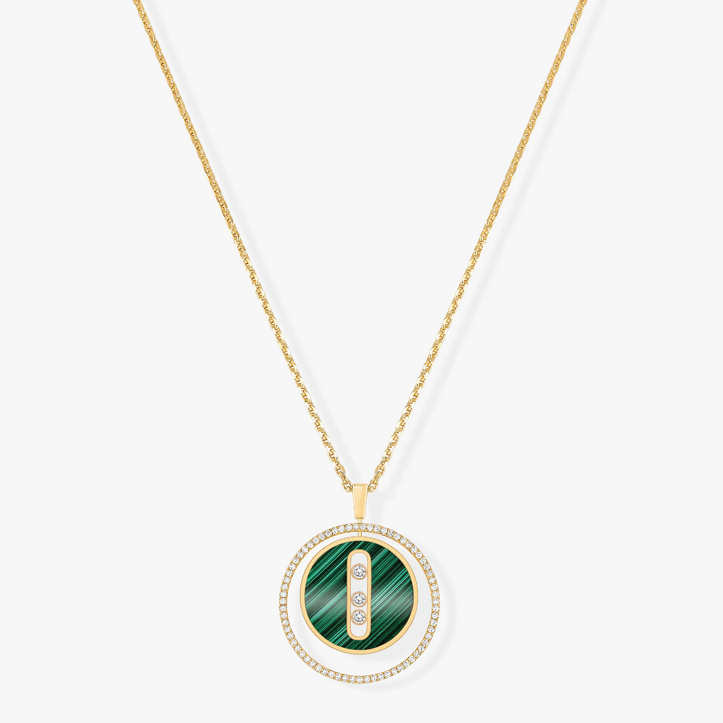 [⭐Aura]Demo MOVE 3 DIAMOND MALACHITE GOLD DIAMOND NECKLACE