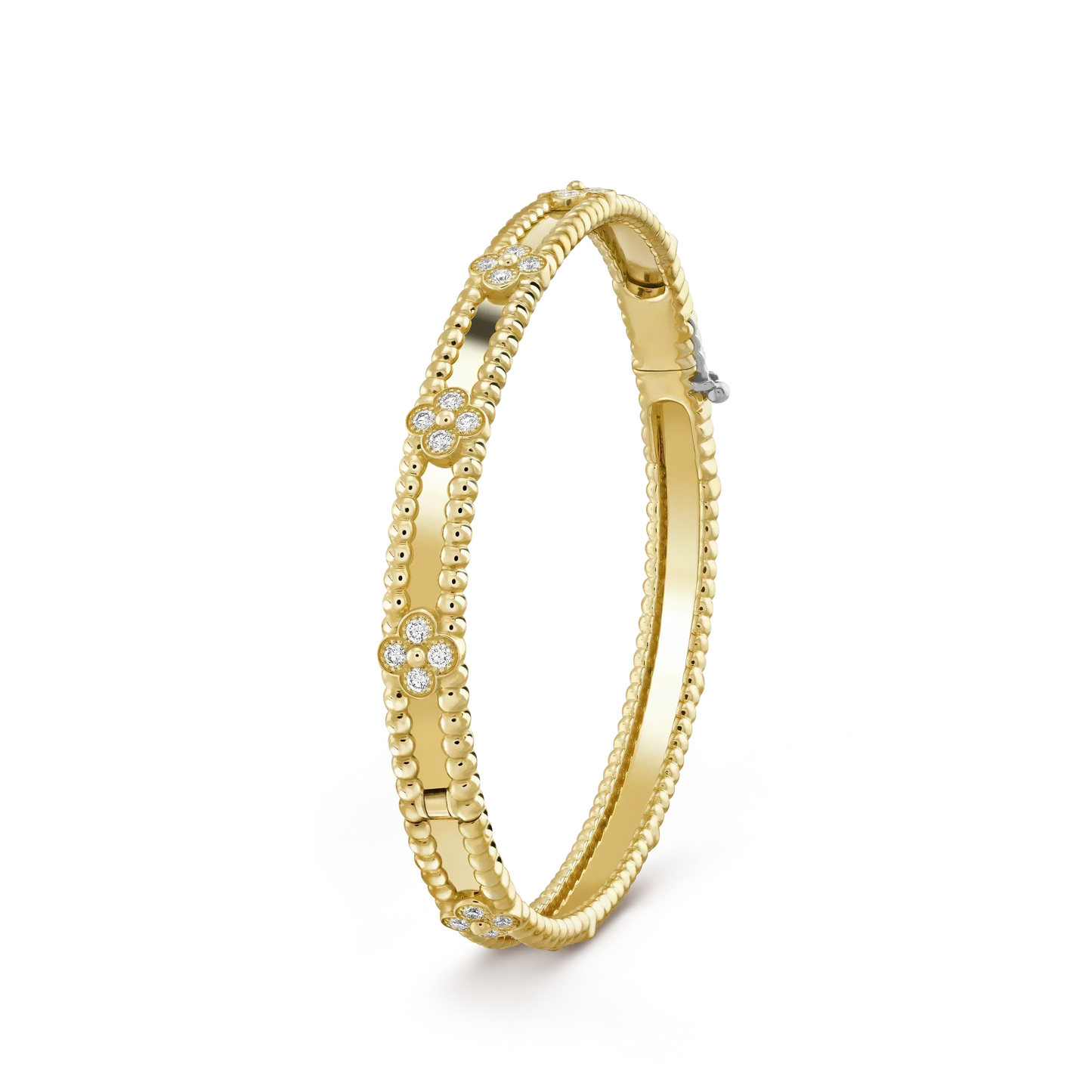 [⭐Aura]CLOVER BRACELET 4MM DIAMONDS